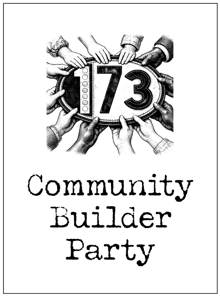 Community Builder Party on January 25 (3-6pm)